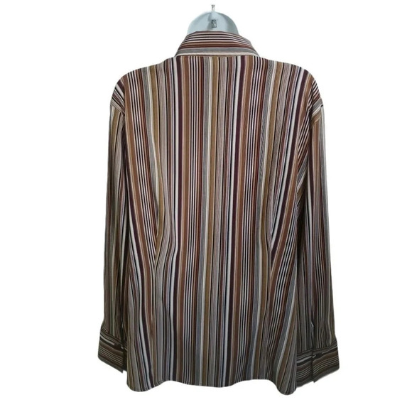 Delta Burke Retro 70s  Style Blouse, Stripes, 1X - Picture 6 of 7